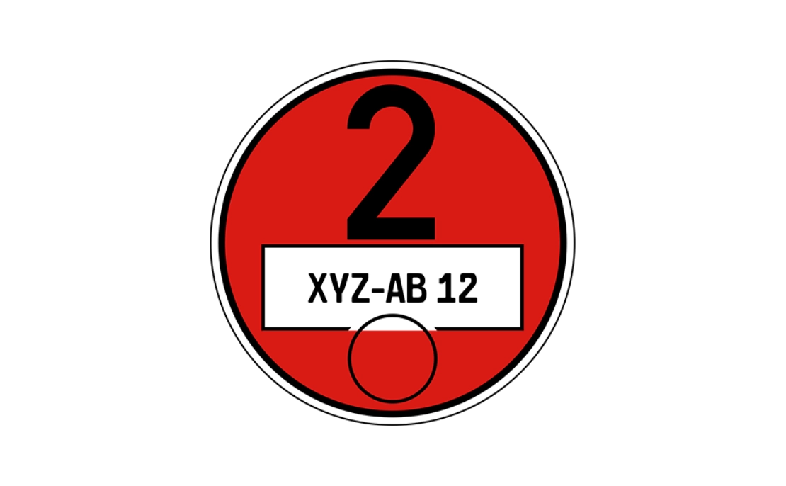 Rote Abgasplakette