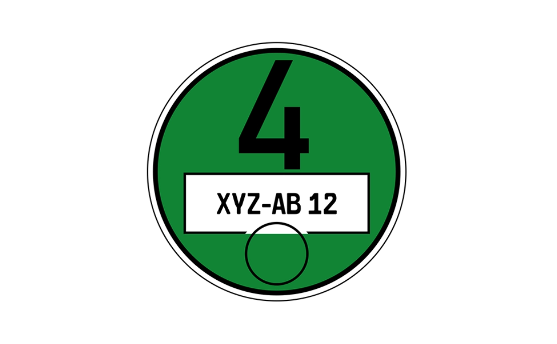 Grüne Abgasplakette