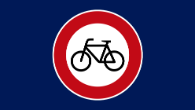 Verkehrsschild: Verbot für Radfahrer.