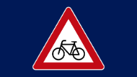 Verkehrsschild: Radverkehr rechts.