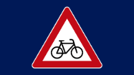 Verkehrsschild: Radverkehr links.