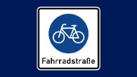Verkehrsschild: Beginn einer Fahrradstraße.