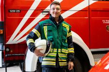 Tim Effenberger bei der freiwilligen Feuerwehr.
