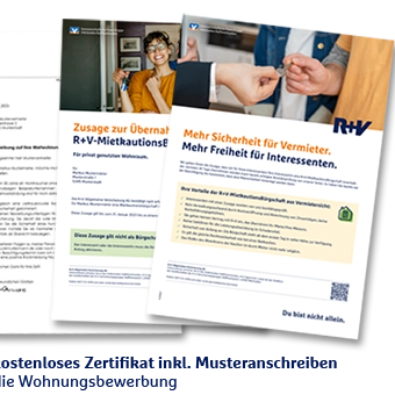 Abbildung kostenloses Zertifikat inkl. Musteranschreiben für die Wohnungsbewerbung