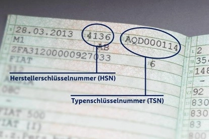 Schluesselnummer bestehend aus HSN und TSN