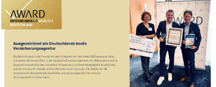 Beste Versicherungsagentur Deutschlands 2024