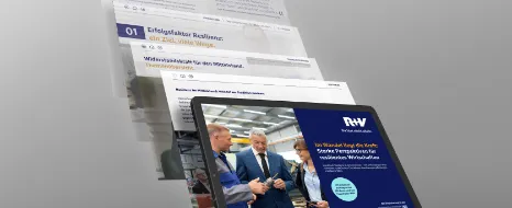 Tablet mit Downloadmoeglichkeit fuer das Handbuch Resilienz