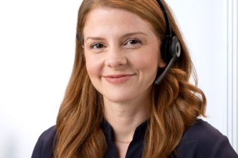 Beraterin Bühne Beraterin mit Headset