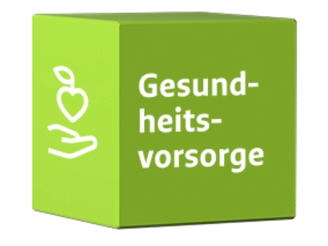 Würfel mit der Aufschrift: Gesundheitsvorsorge