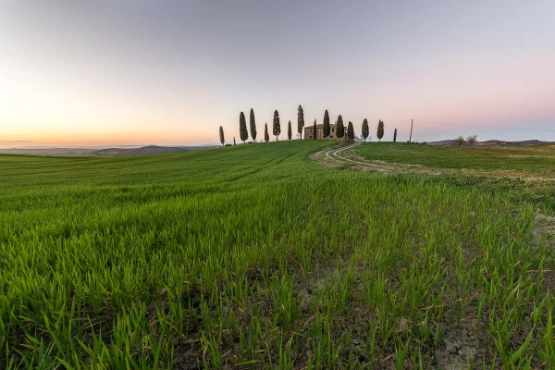 Toskana: Ausblick kurz vor Pienza