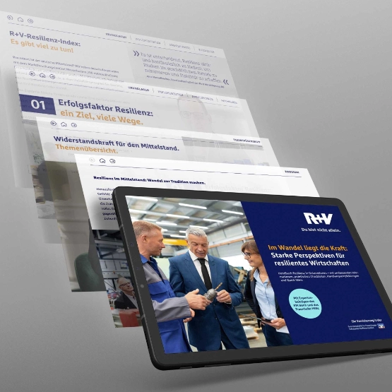 Tablet mit Downloadmoeglichkeit fuer das Handbuch Resilienz