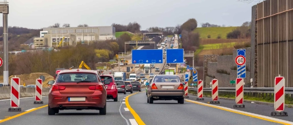 Baustelle auf der Autobahn