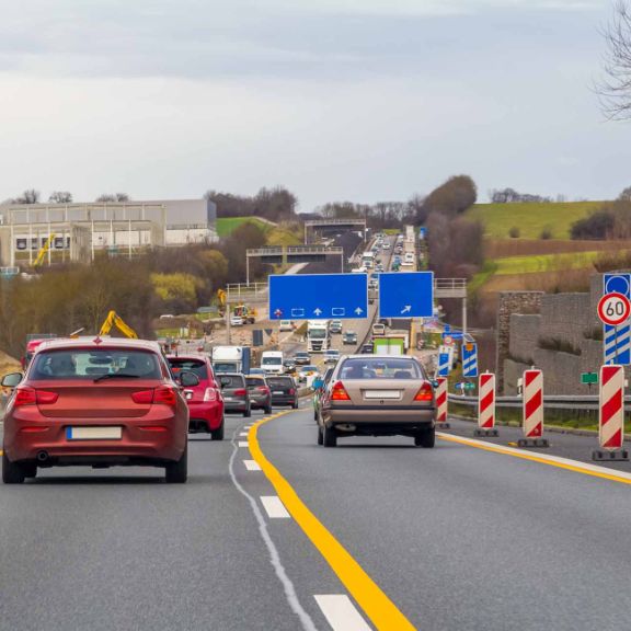 Baustelle auf der Autobahn