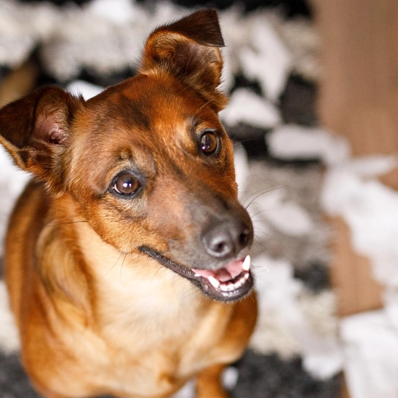 Ein zufriedener Hund ist durch eine Hundehaftpflichtversicherung gut abgesichert.
