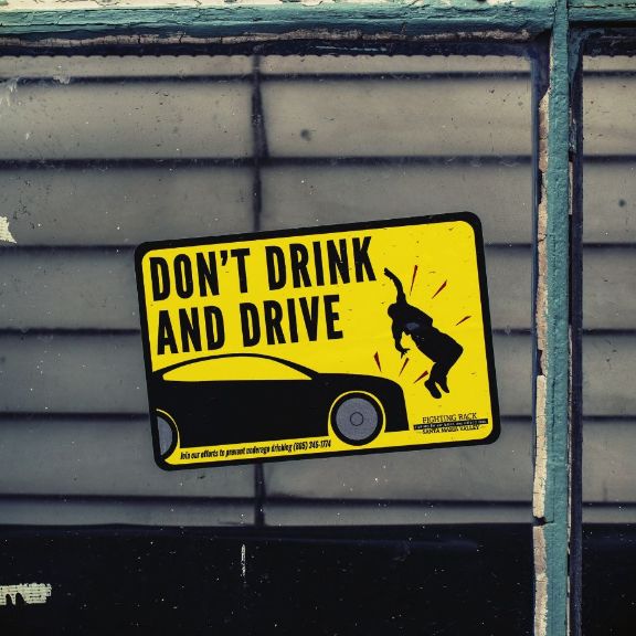 Schild "Don't drink and drive"
