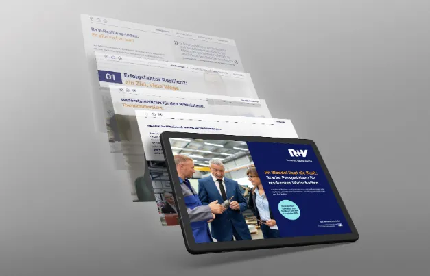 Tablet mit Downloadmoeglichkeit fuer das Handbuch Resilienz