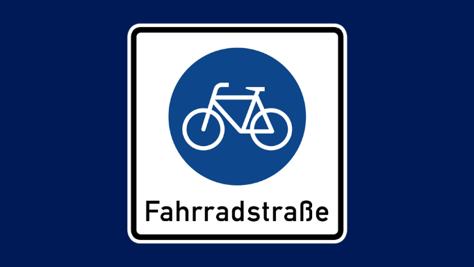 Verkehrsschild: Beginn einer Fahrradstraße.