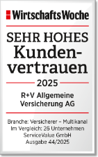 Das Siegel "Sehr hohes Kundenvertrauen" von WirtschaftsWoche ist bis Oktober 2025 gültig.