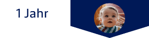 Foto eines Kleinkinds mit der Bezeichnung "1 Jahr".