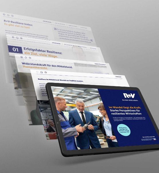 Tablet mit Downloadmoeglichkeit fuer das Handbuch Resilienz