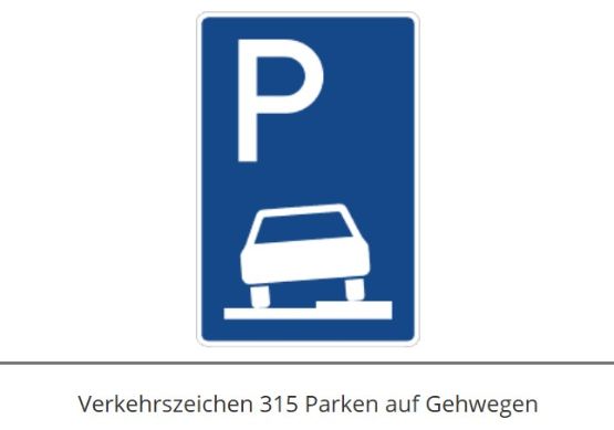 Ein Auto parkt auf einem Gehweg.