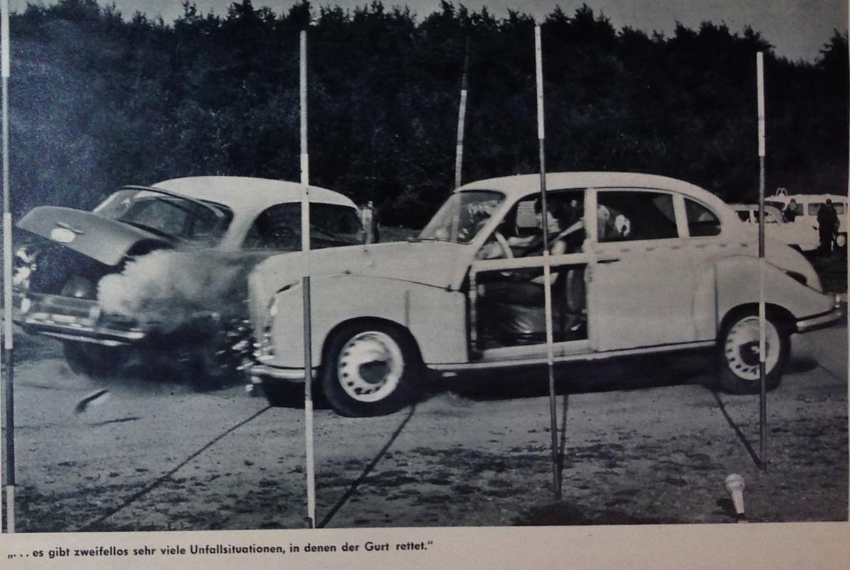 "Crashtest" mit Gurt - 1963