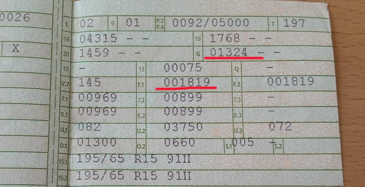 Fahrzeugschein mit Beladungsinfos