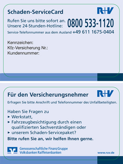 Schaden-Service-Card